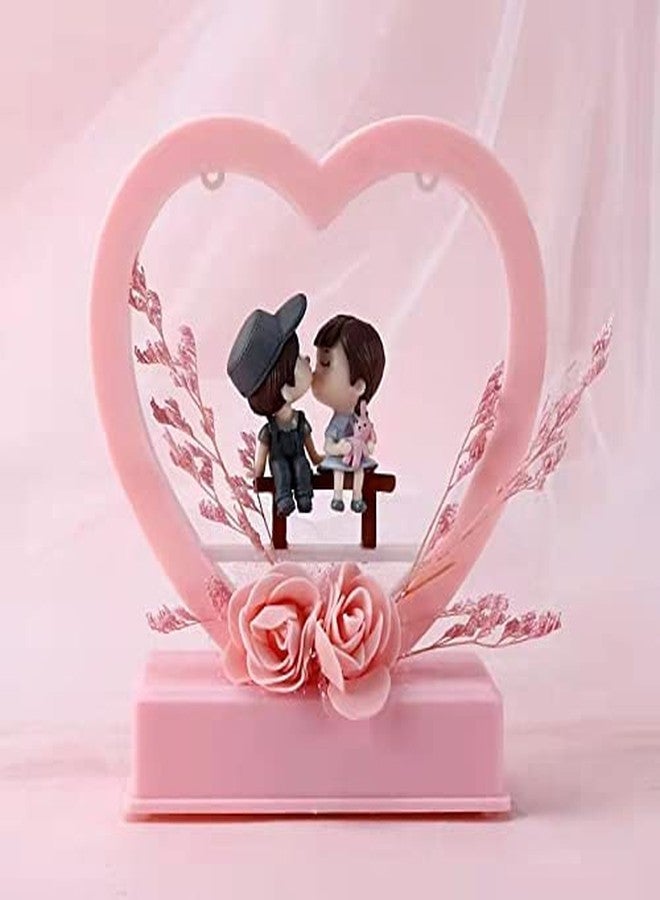 Chocozone Cachet India Musical Couple Showpiece with Lights Valentine Gift for Girlfriend Wife Birthday Gifts for Girls Romantic Couple Gifts (Pink), 15 Centimeters, 145 Millimeters - Image 2